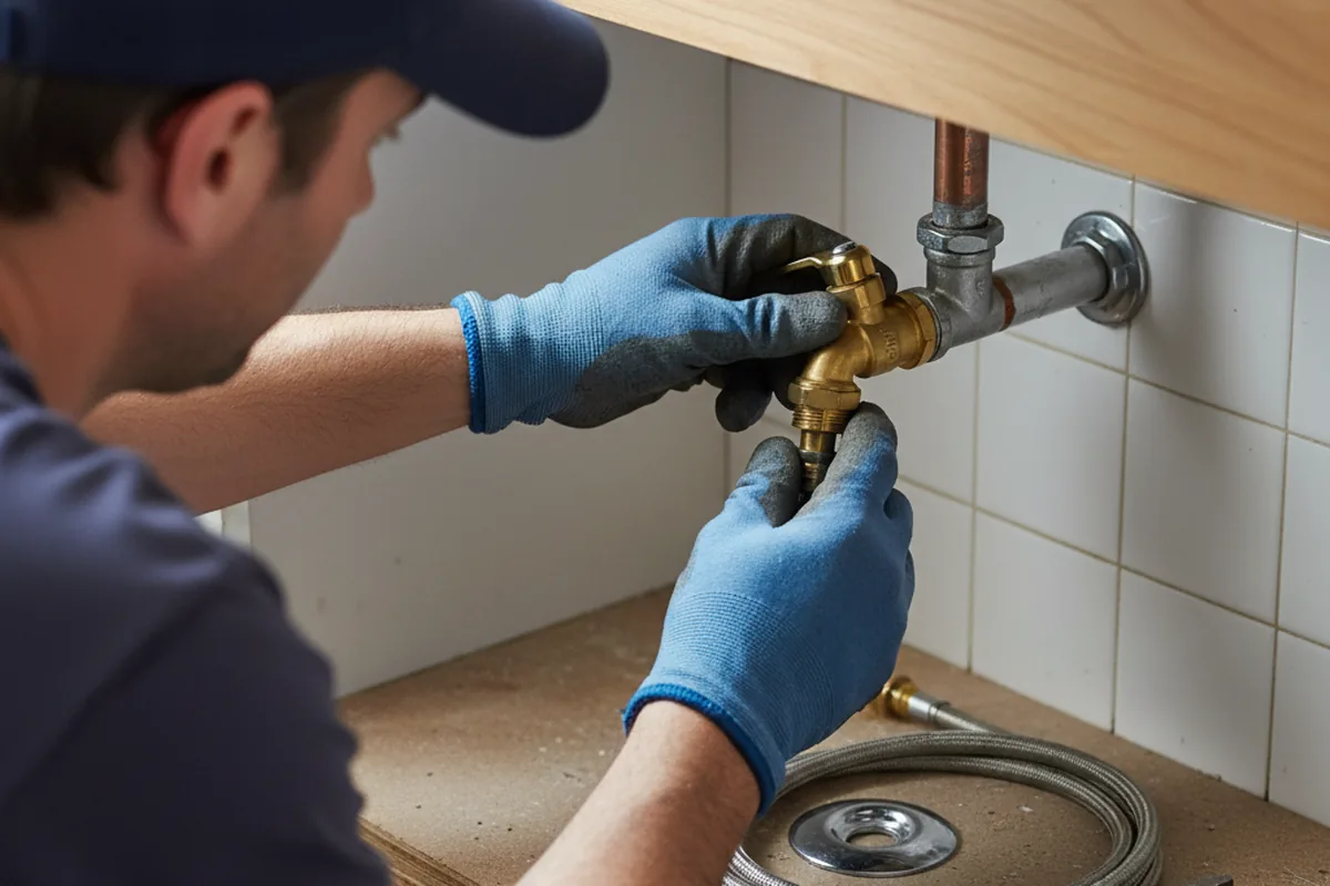 Shutoff valve and fitting work during Emergency Plumbing in Berkey